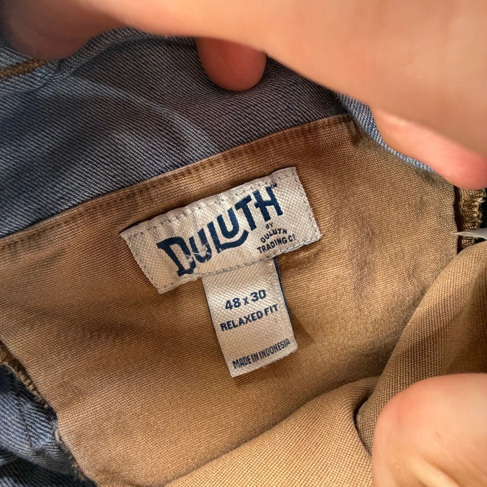 Duluth Trading Co Ballroom Double Flex Relaxed Fit Jeans Mens 48x30 Light Wash - Picture 8 of 12